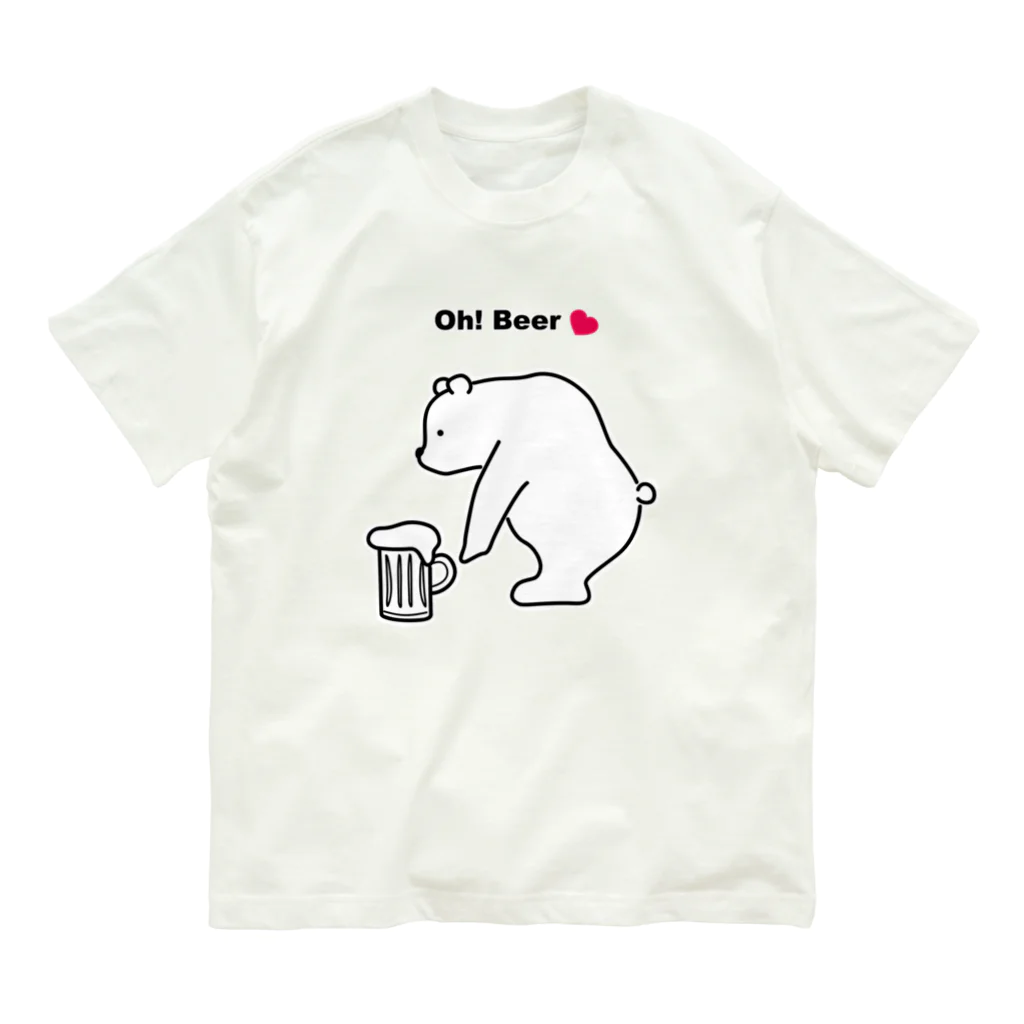 Atelier CのBeerを拾ったBear オーガニックコットンTシャツ