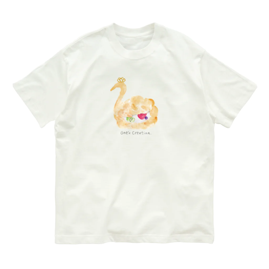 one'x creationの白鳥のお菓子 オーガニックコットンTシャツ