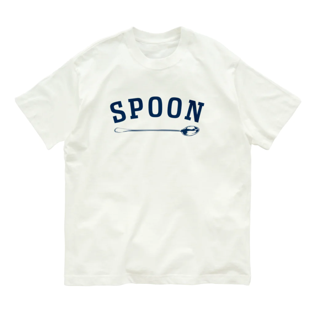 LONESOME TYPE ススのSPOON (NAVY) オーガニックコットンTシャツ