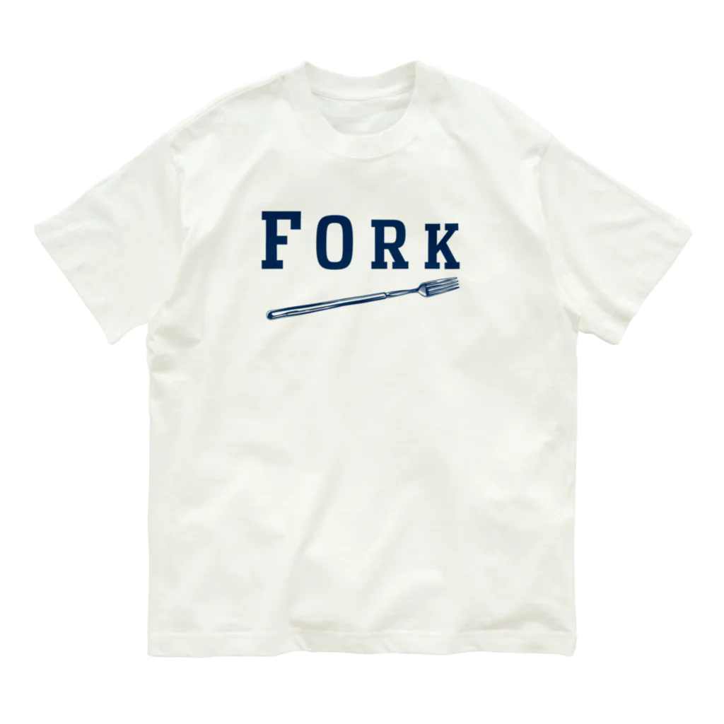 LONESOME TYPE ススのFORK (NAVY) オーガニックコットンTシャツ