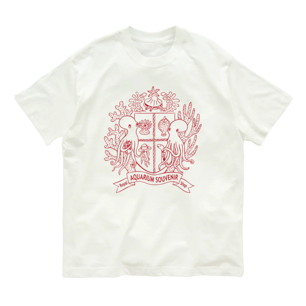 水島ひねの蛸紋章（赤） オーガニックコットンTシャツ