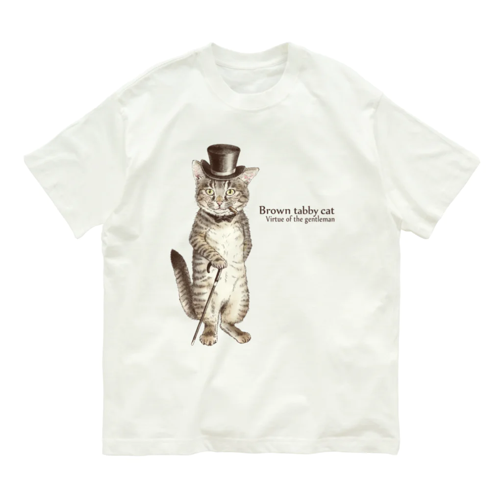 アトリエPTIMOのキジトラネコ紳士 オーガニックコットンTシャツ