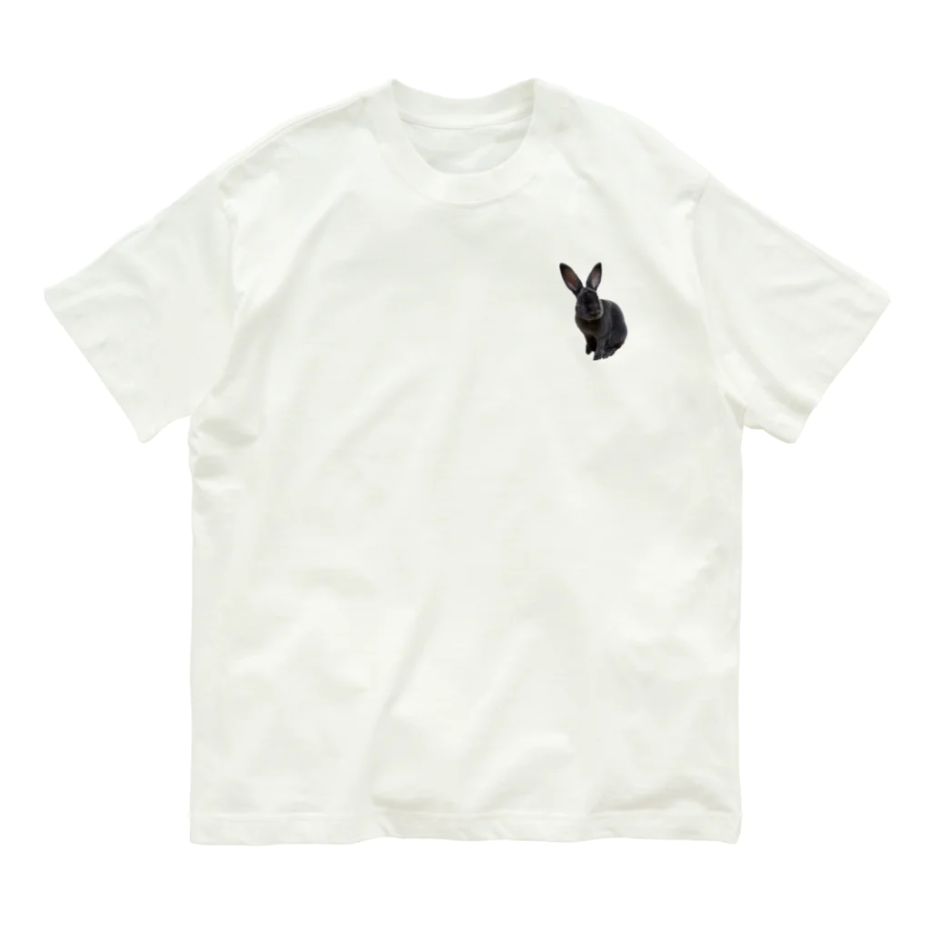 モフモフ動物ストアの胸に手を当ててうさぎ Organic Cotton T-Shirt