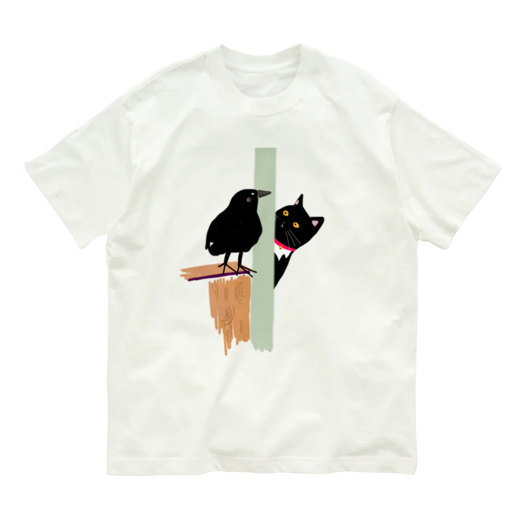 小鳥と映画館のカラスと猫 Organic Cotton T-Shirt