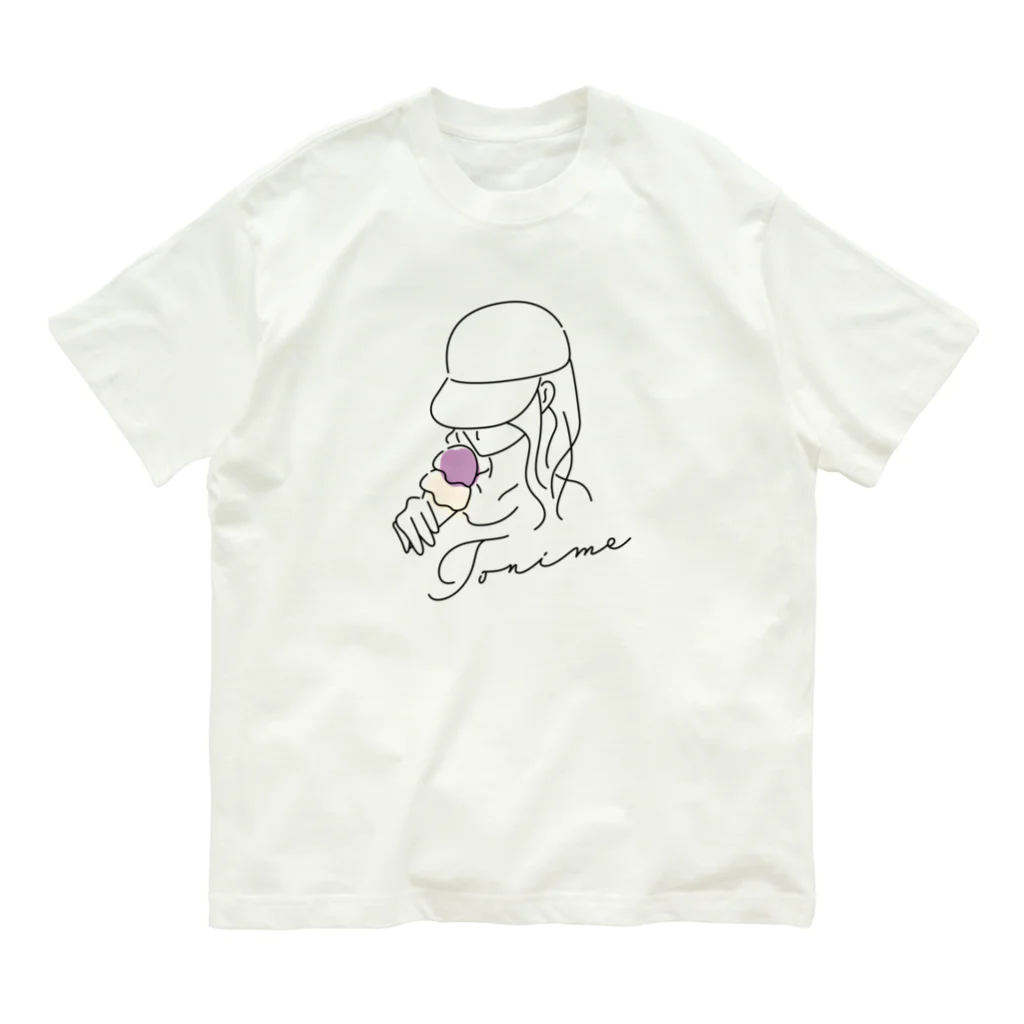 tonime(ﾄﾆｰﾑ)のBlueberry ice cream Organic Cotton T-Shirt