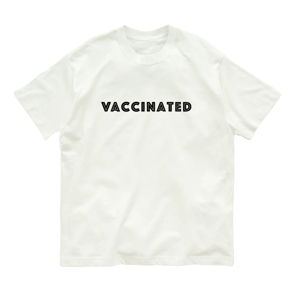 mincora.のワクチン接種済 VACCINATED　- black ver. 01 - オーガニックコットンTシャツ