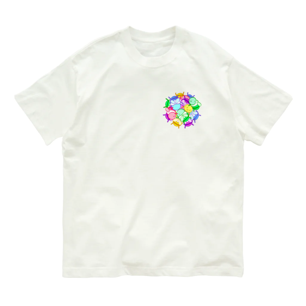 がんばれみつばちのみつばち ねっさつ蜂球 カラフル夏バージョン Organic Cotton T-Shirt