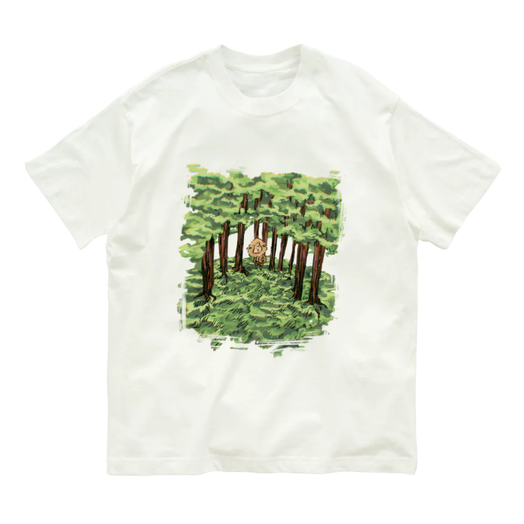 コヒツジズのネットショップのマー君と森 オーガニックコットンTシャツ
