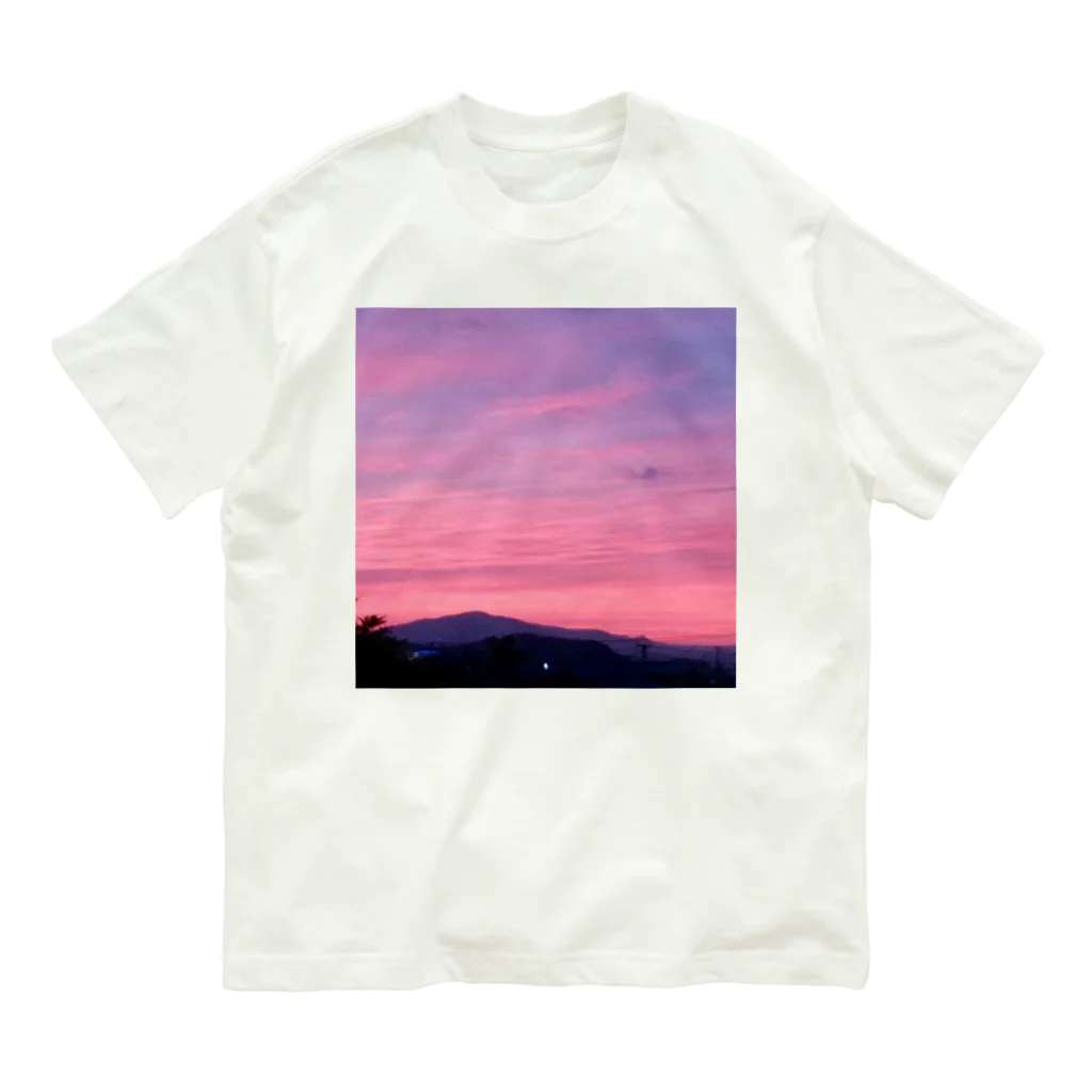 HIKARI♡ROOM の夕暮れの空～ピンク オーガニックコットンTシャツ