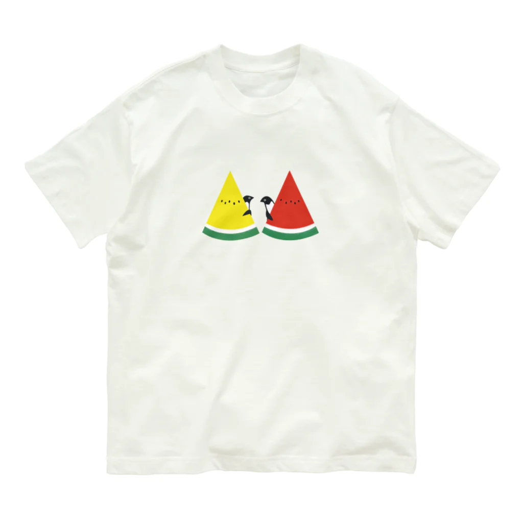 raindropのスイカとペンギン Organic Cotton T-Shirt