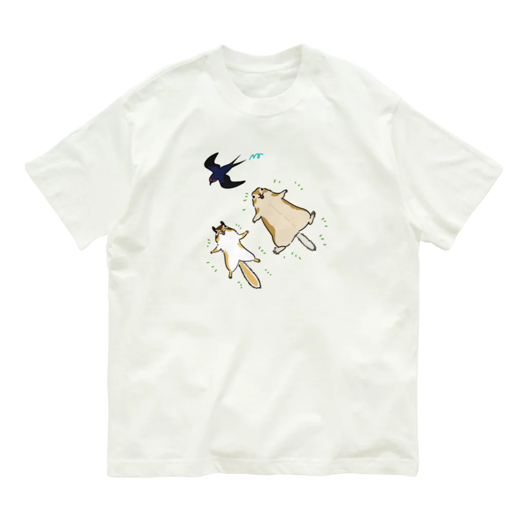 ねずりすSHOPのへそ天りすズ Organic Cotton T-Shirt