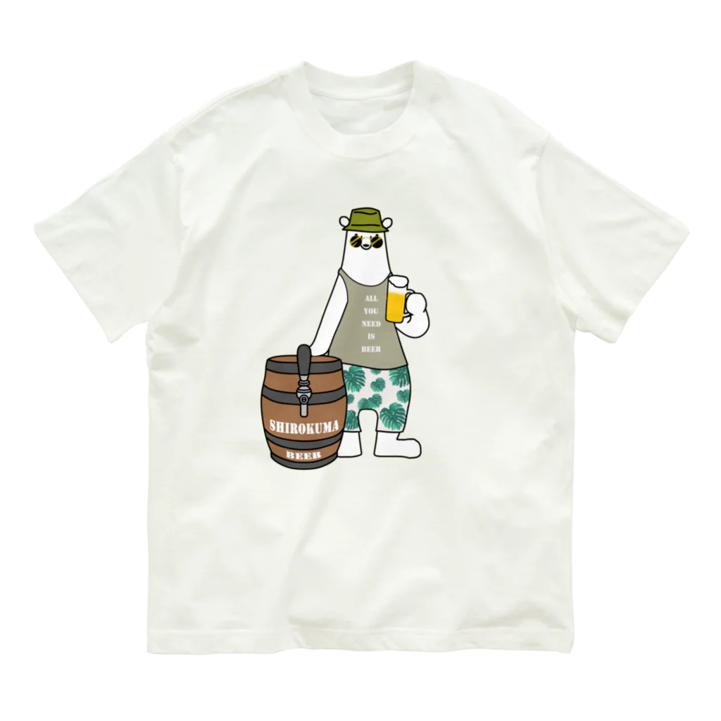 シロクマ商店のビアクマ Organic Cotton T-Shirt
