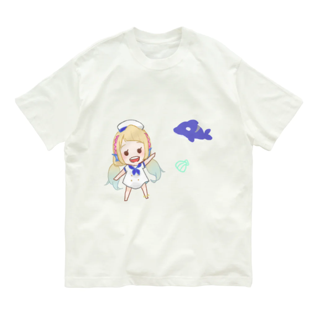 YURUPOSEのちびえまとしゃちのTシャツ オーガニックコットンTシャツ