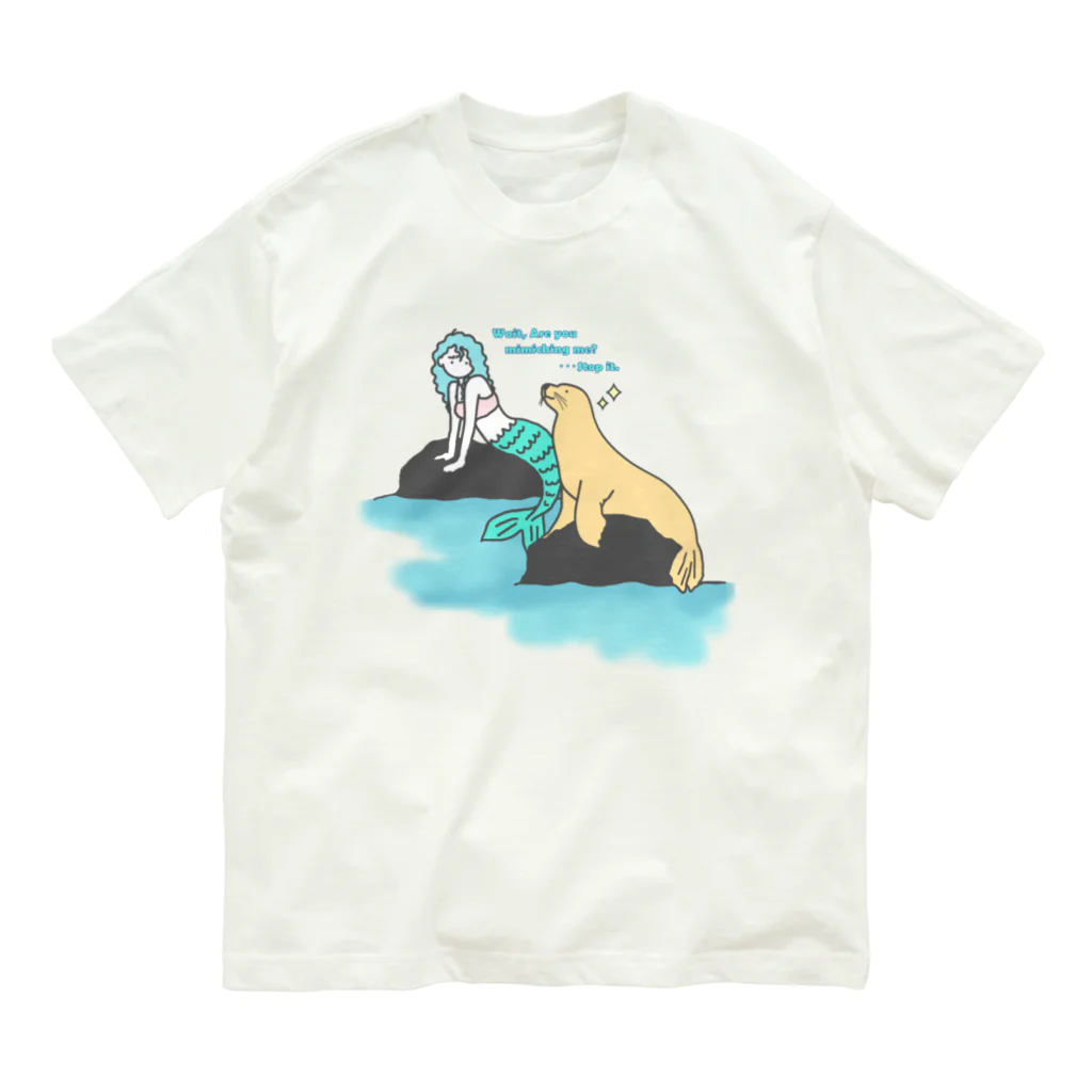 シロクマ商店のまねっこどんどん人魚さん Organic Cotton T-Shirt