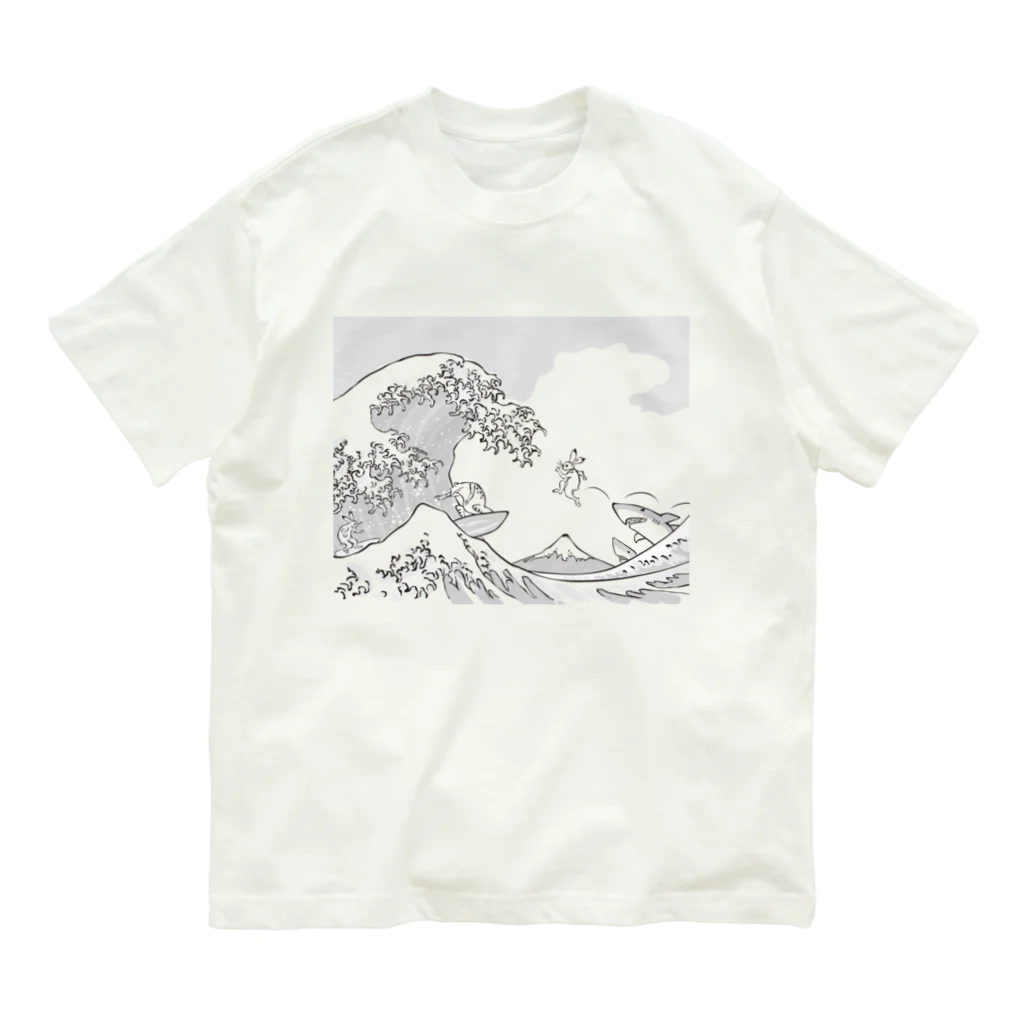 HOUSOのGIGA「冨嶽の白兎」 Organic Cotton T-Shirt