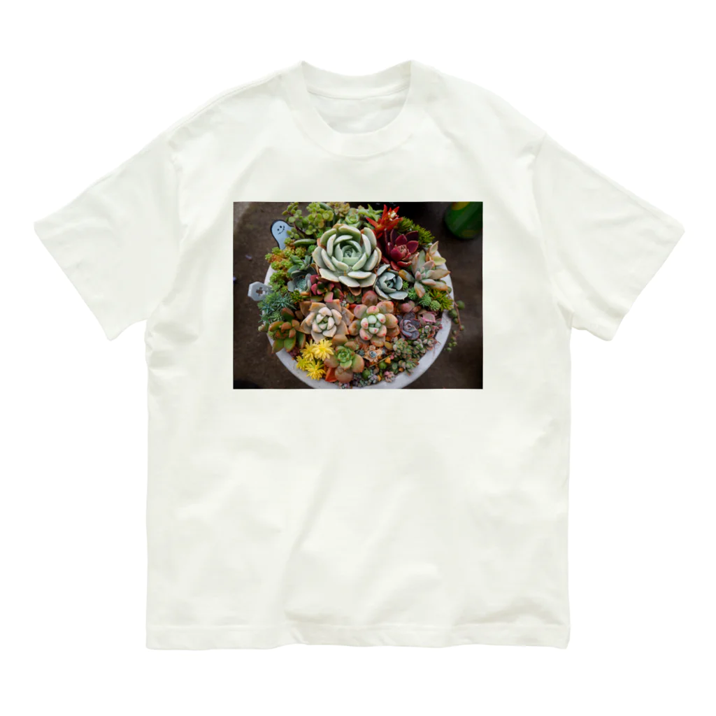 みきまるの写真の多肉植物寄せ植え Organic Cotton T-Shirt