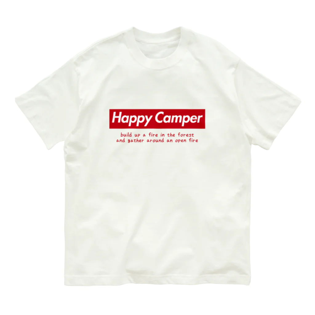 go campingのHappy Camper（red） オーガニックコットンTシャツ