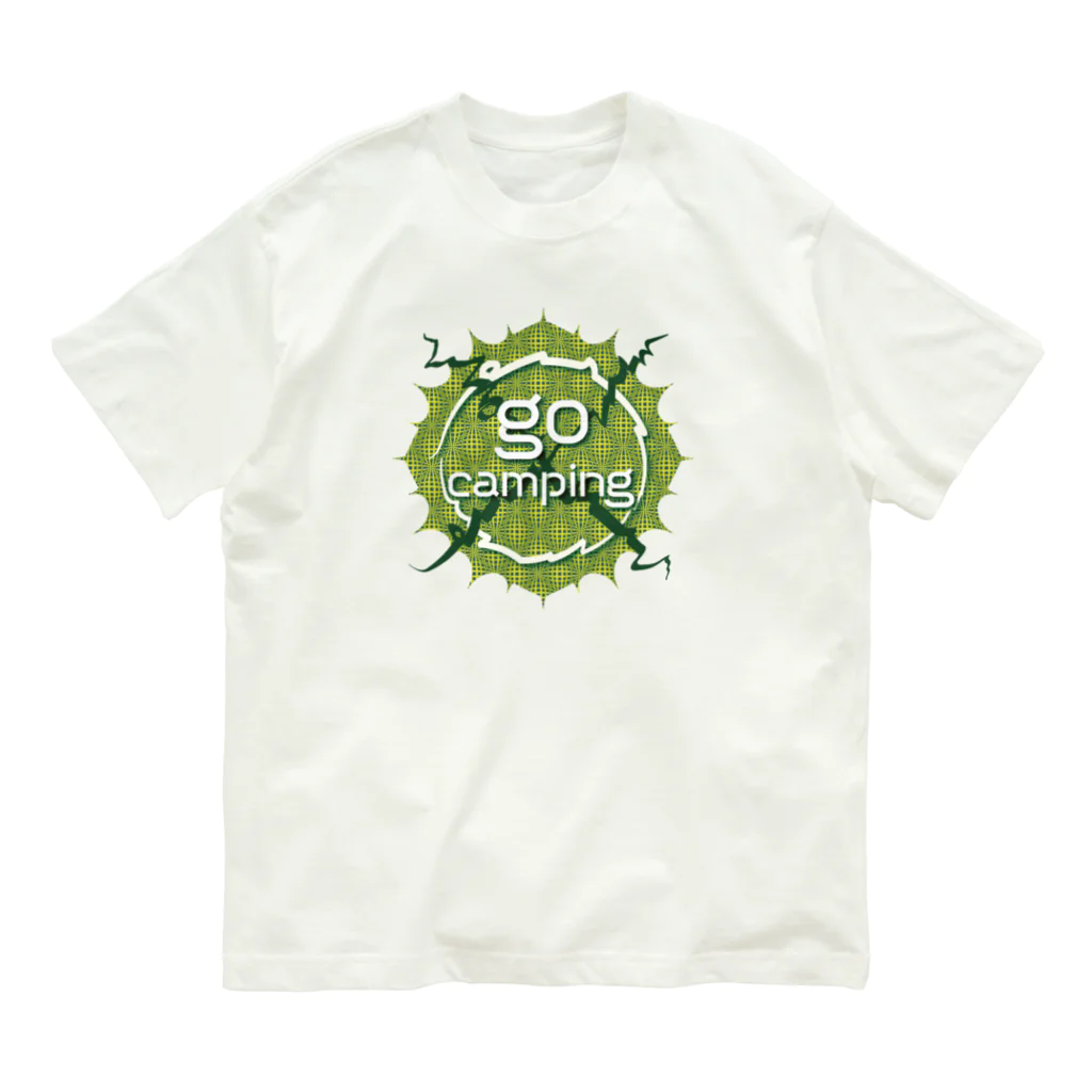 go campingのgo camping（yellow green） オーガニックコットンTシャツ