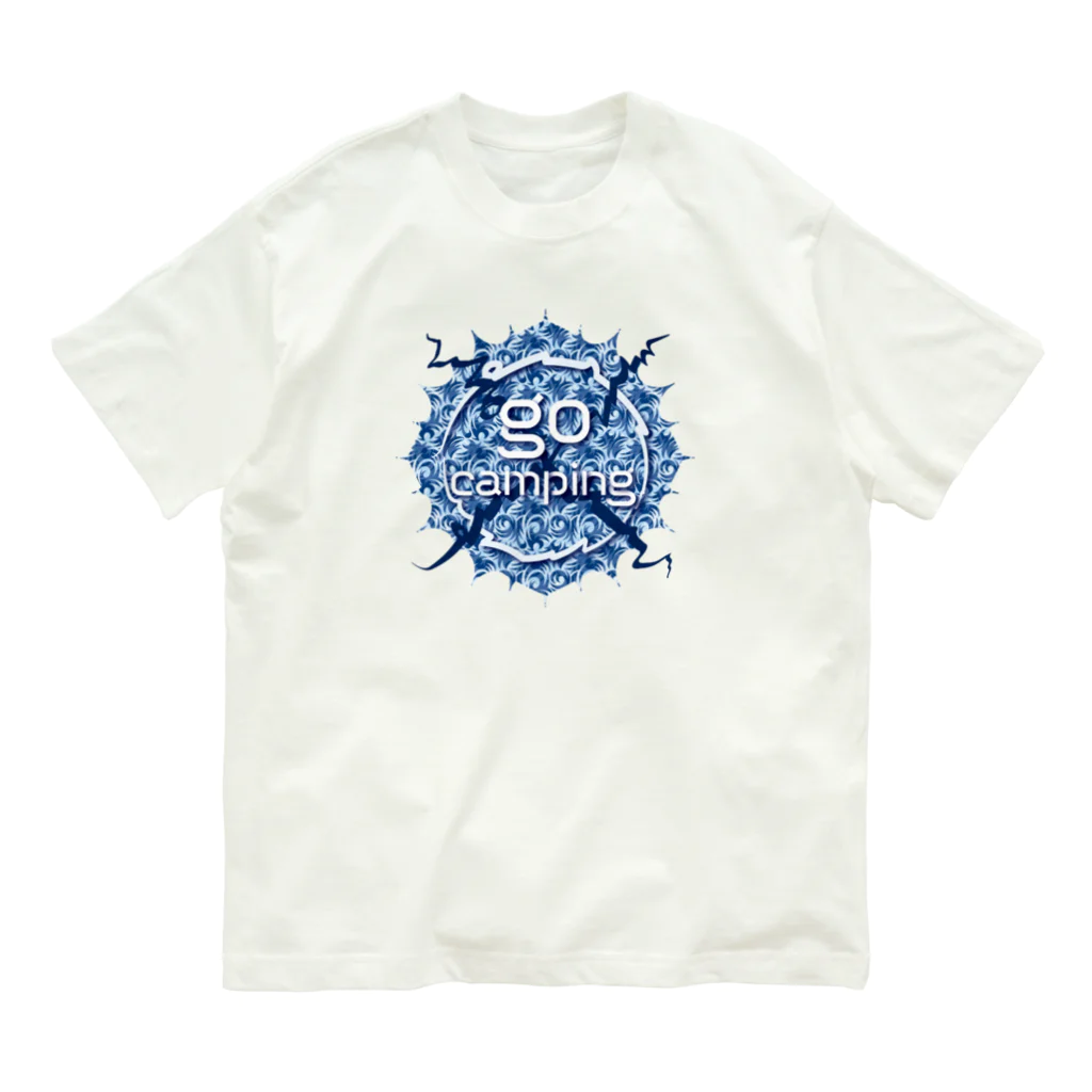 go campingのgo camping（surf blue） オーガニックコットンTシャツ