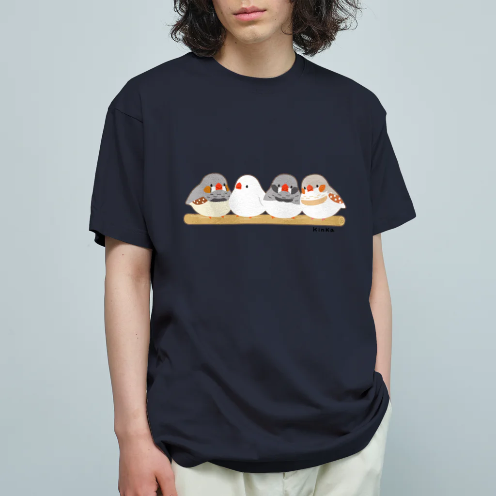 TeaDrop.Cのキンカチョウ（枠付き） Organic Cotton T-Shirt