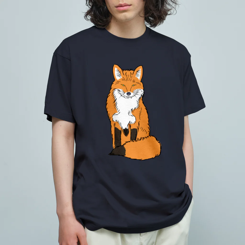 小鳥と映画館のキツネ オーガニックコットンTシャツ