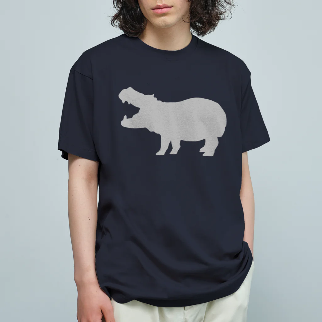 あおぞらのカバ_GRAY Organic Cotton T-Shirt