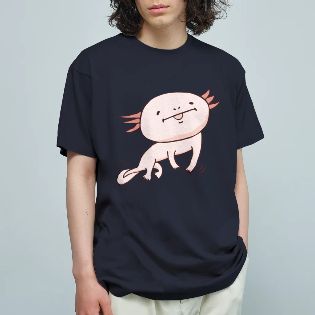 ツナチナツの泳ぐへぺた(ウーパールーパー) オーガニックコットンTシャツ