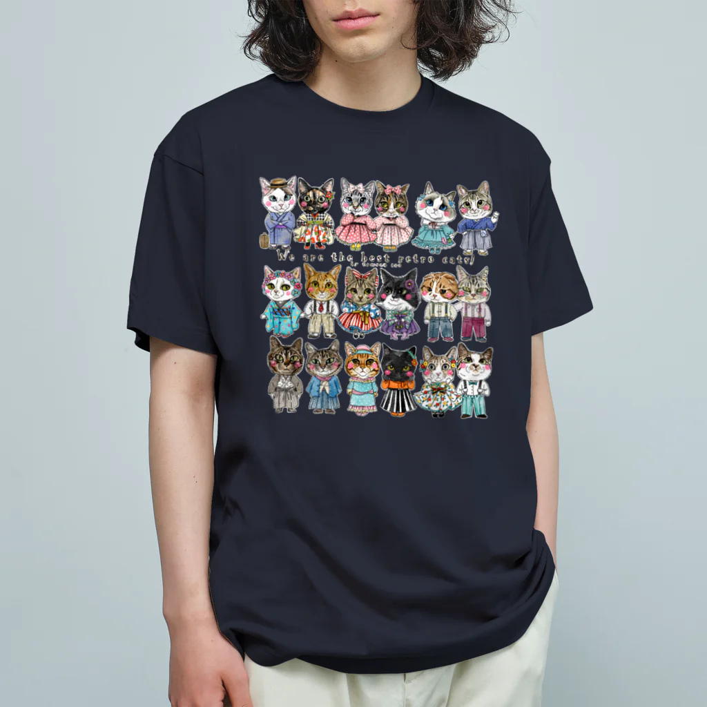 shop あこ猫犬屋のレトロ猫 オーガニックコットンTシャツ