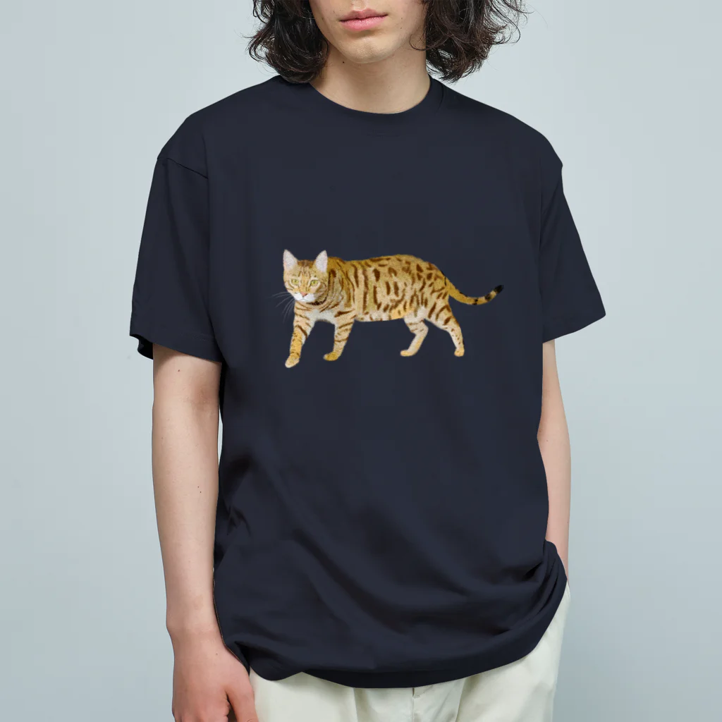 小鳥と映画館の虎 猫 トイガー Organic Cotton T-Shirt