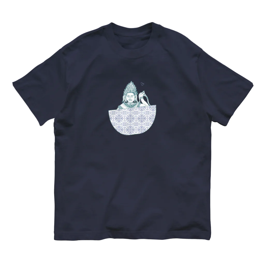 titikの携帯天女_ブルー系 オーガニックコットンTシャツ