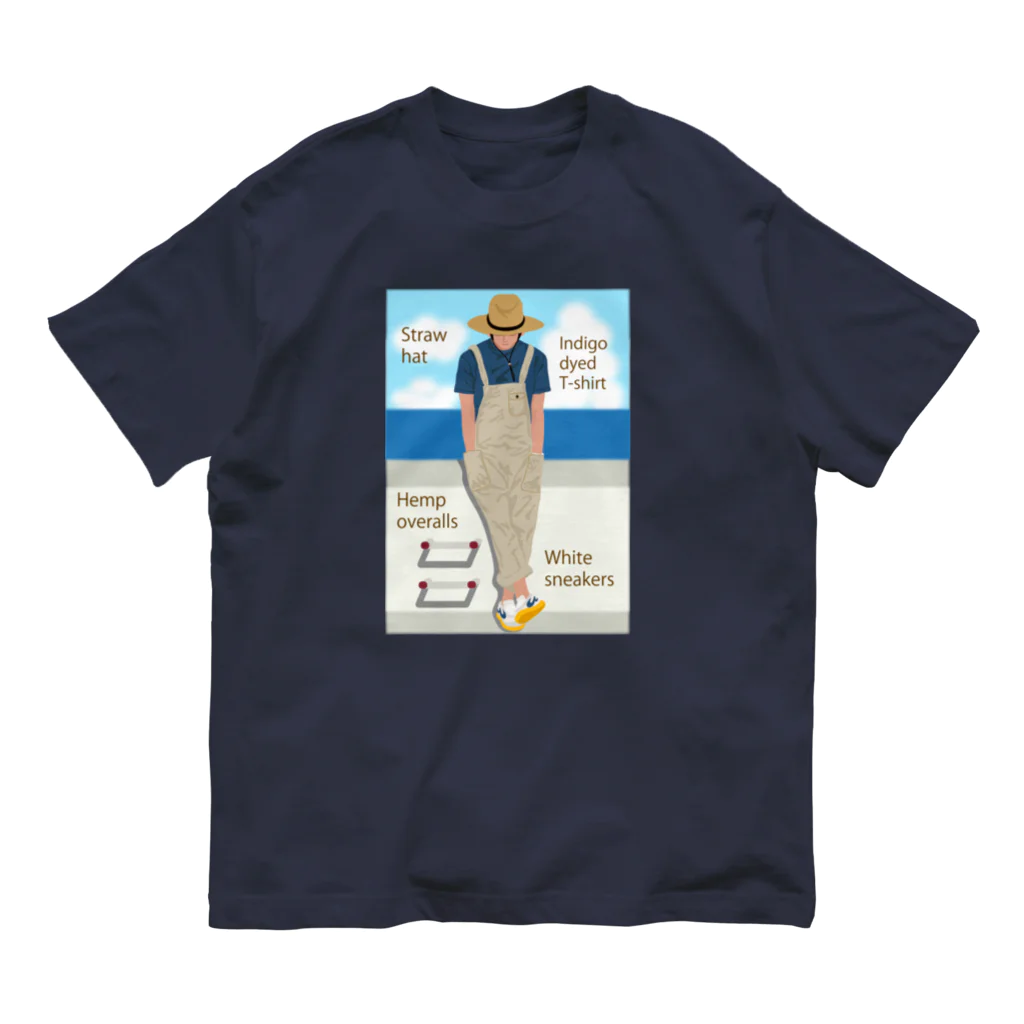 キッズモード某の海と麦わら帽の青年 Organic Cotton T-Shirt