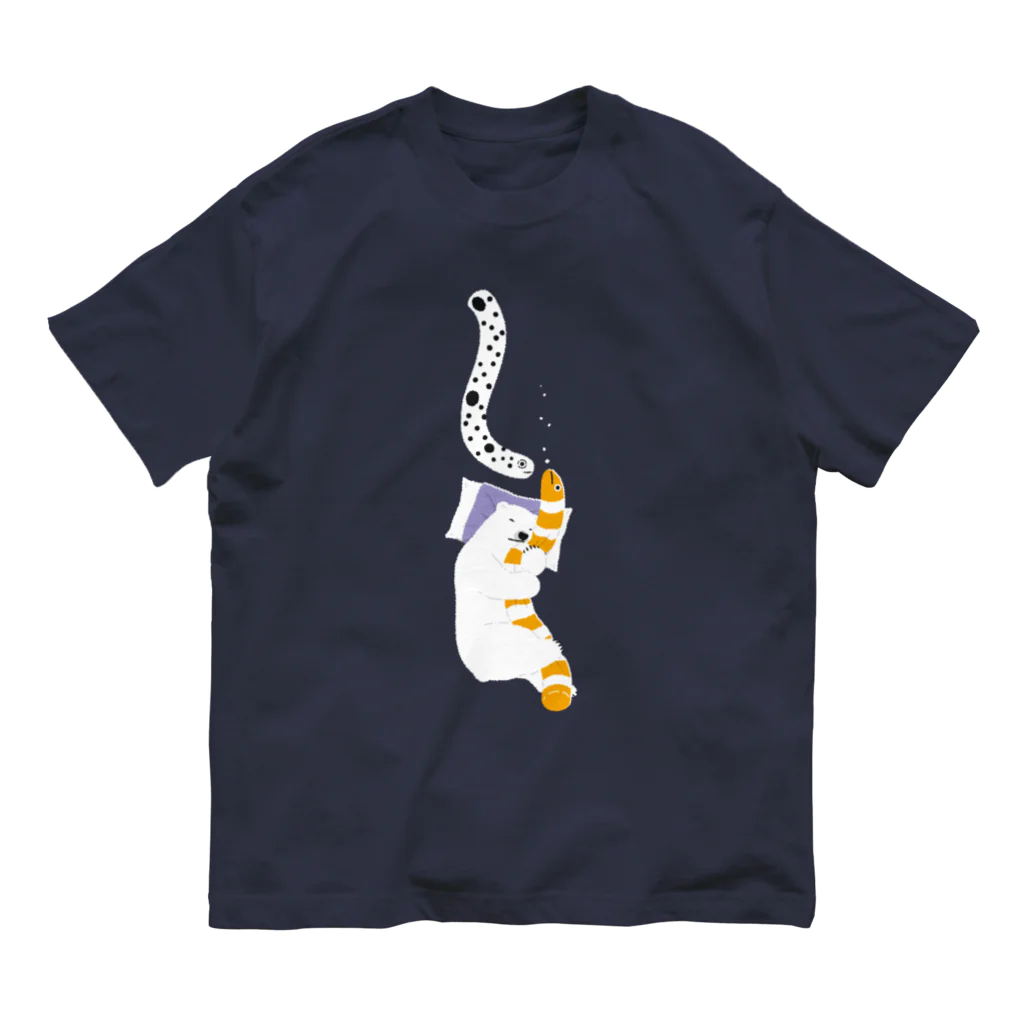 123izmの眠りシロクマ オーガニックコットンTシャツ