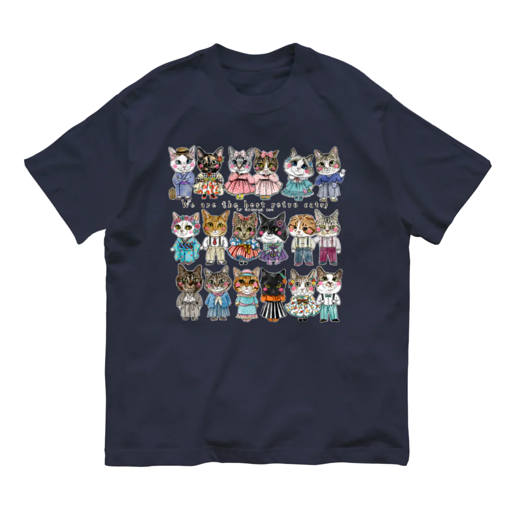 shop あこ猫犬屋のレトロ猫 オーガニックコットンTシャツ