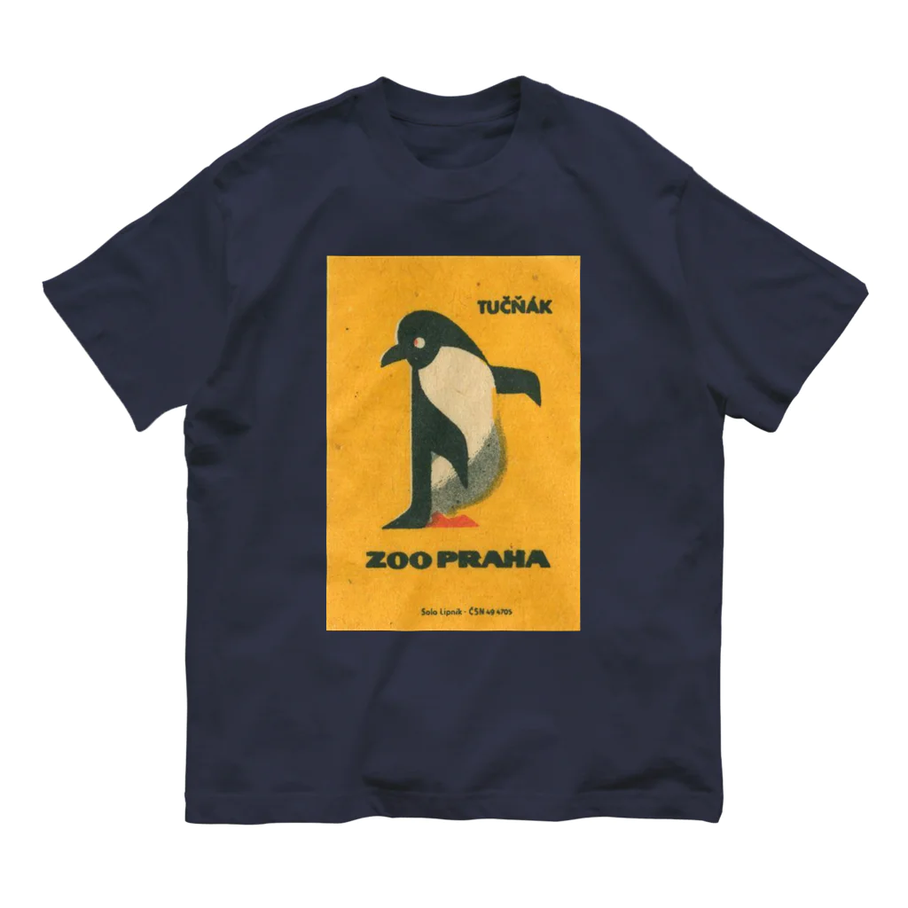 YS VINTAGE WORKSのチェコ・プラハ動物園　ペンギン　 オーガニックコットンTシャツ