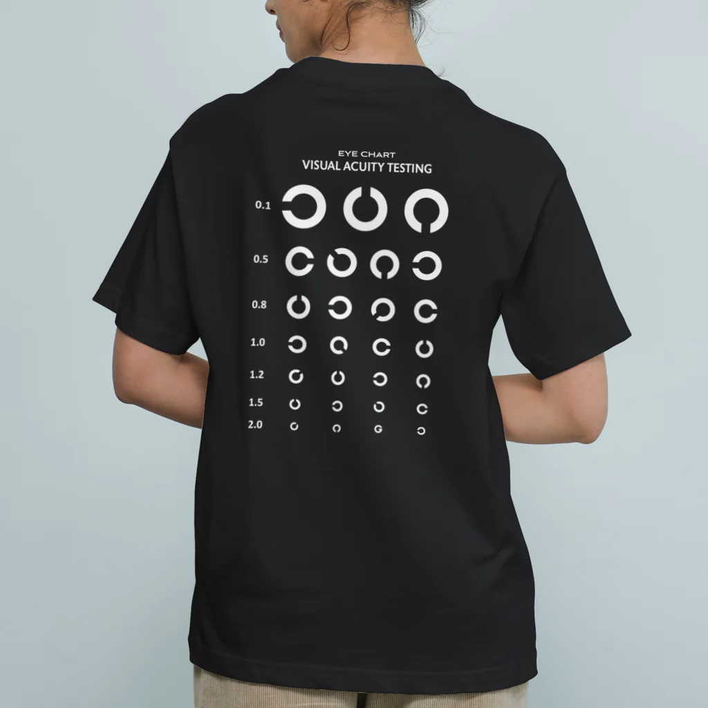 kg_shopの[★バック] Visual Acuity Testing [ホワイト] オーガニックコットンTシャツ
