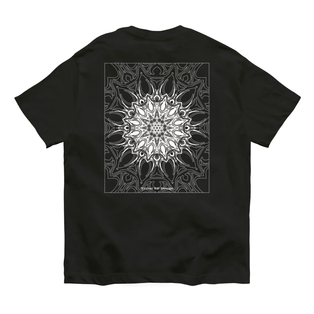 Tribal 70 Designのゼンタングル風_枠有り Organic Cotton T-Shirt