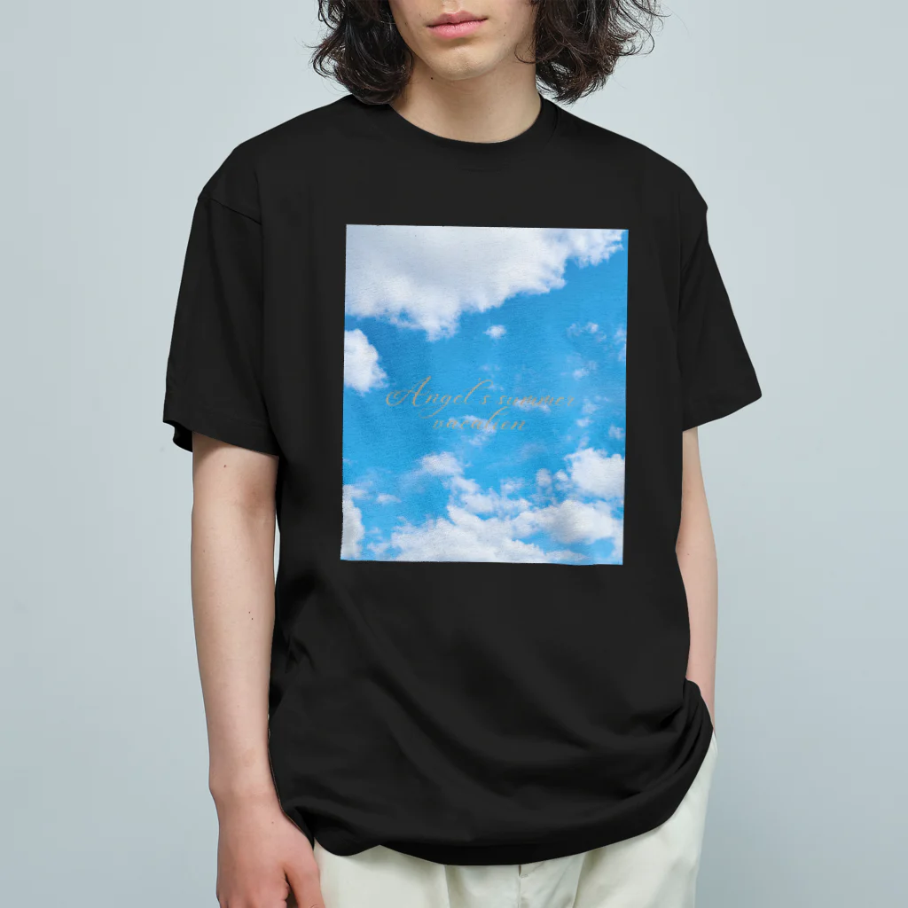 ゆにねこ惑星のପ天使の夏休みଓ青空旅行(枠なし) オーガニックコットンTシャツ