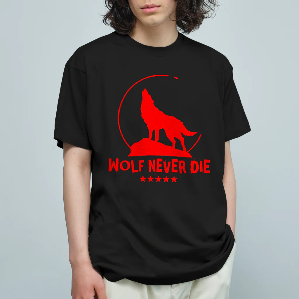 Bootleg BustersのWOLF NEVER DIE オーガニックコットンTシャツ