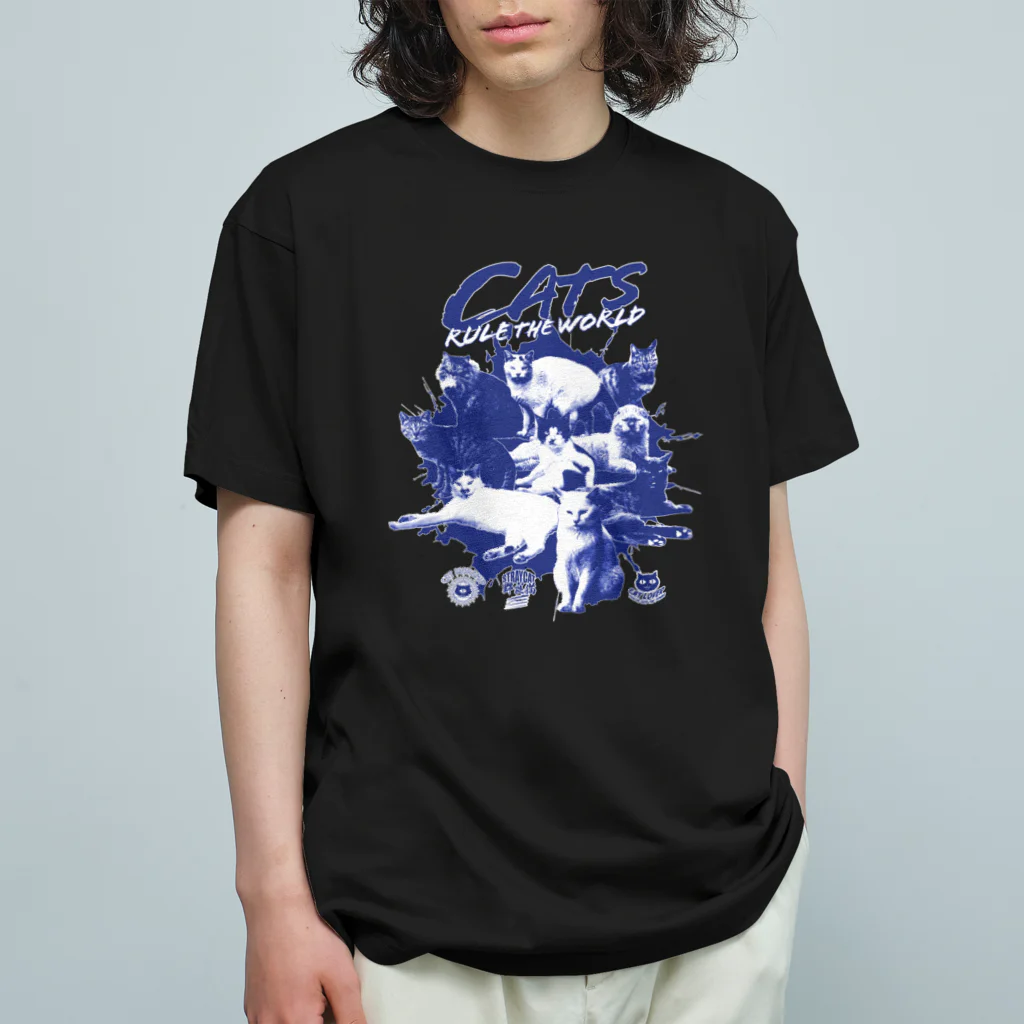 LONESOME TYPE ススの猫が世界を支配する（青） Organic Cotton T-Shirt