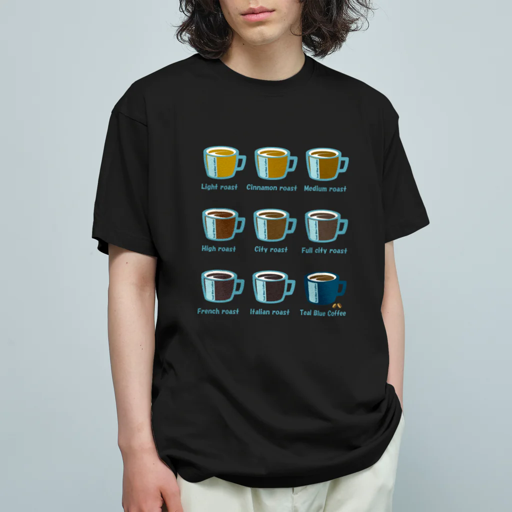 Teal Blue CoffeeのRoasted coffee オーガニックコットンTシャツ