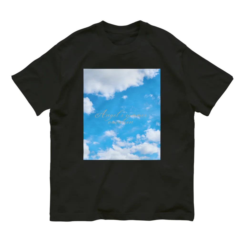 ゆにねこ惑星のପ天使の夏休みଓ青空旅行(枠なし) オーガニックコットンTシャツ
