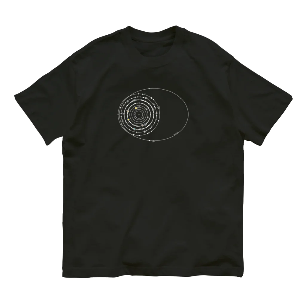 cosmicatiromの太陽系の衛星 白 オーガニックコットンTシャツ