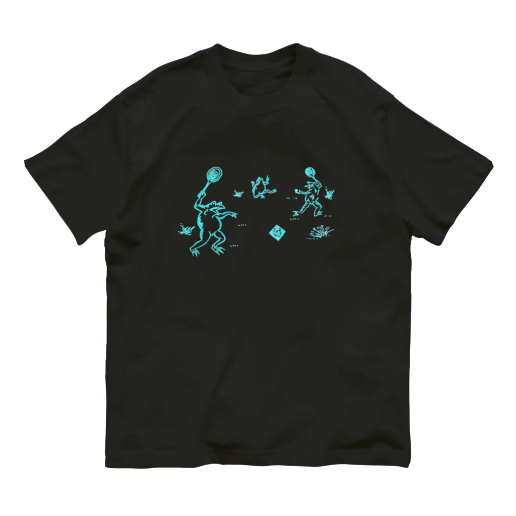 WAMI ARTの庭球蛙水色 Organic Cotton T-Shirt