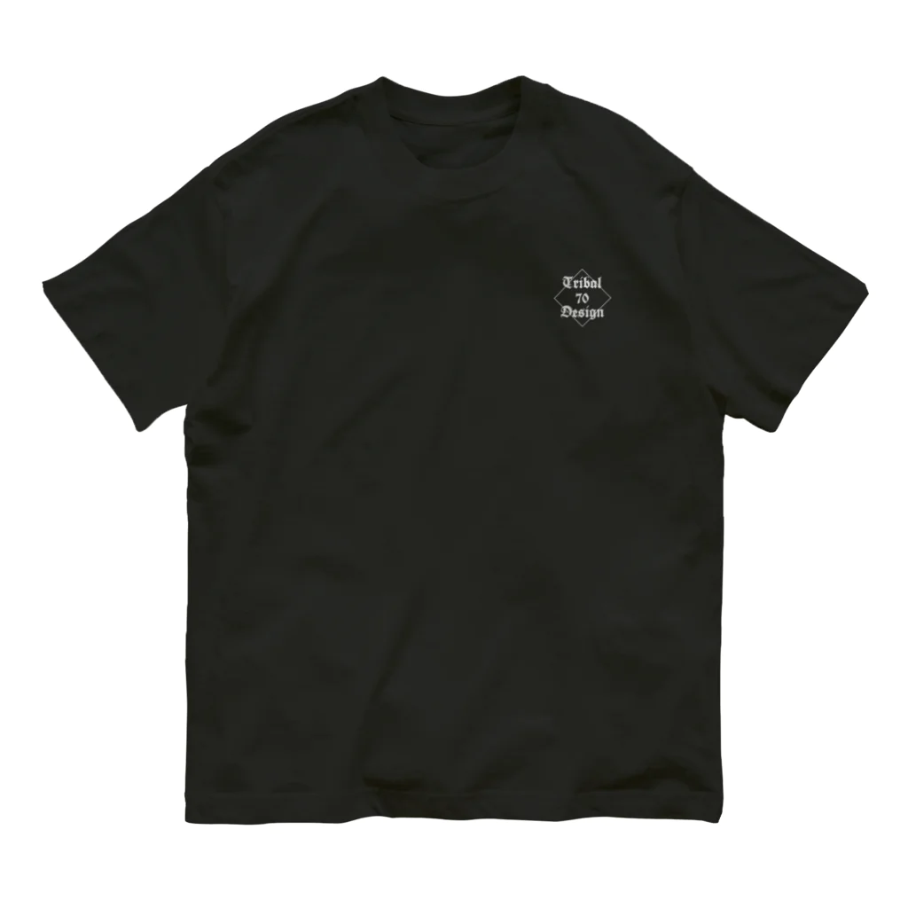 Tribal 70 Designのゼンタングル風_枠有り Organic Cotton T-Shirt