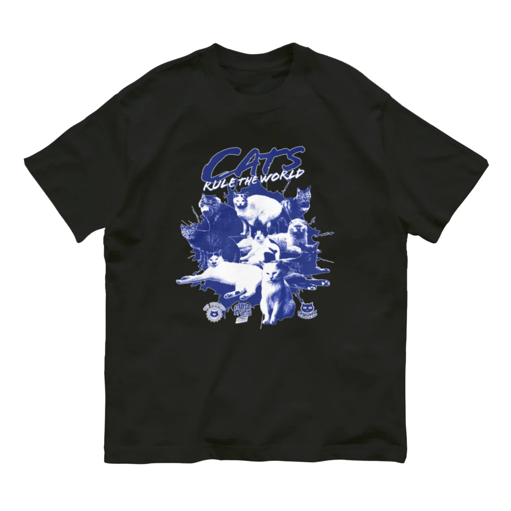 LONESOME TYPE ススの猫が世界を支配する（青） Organic Cotton T-Shirt