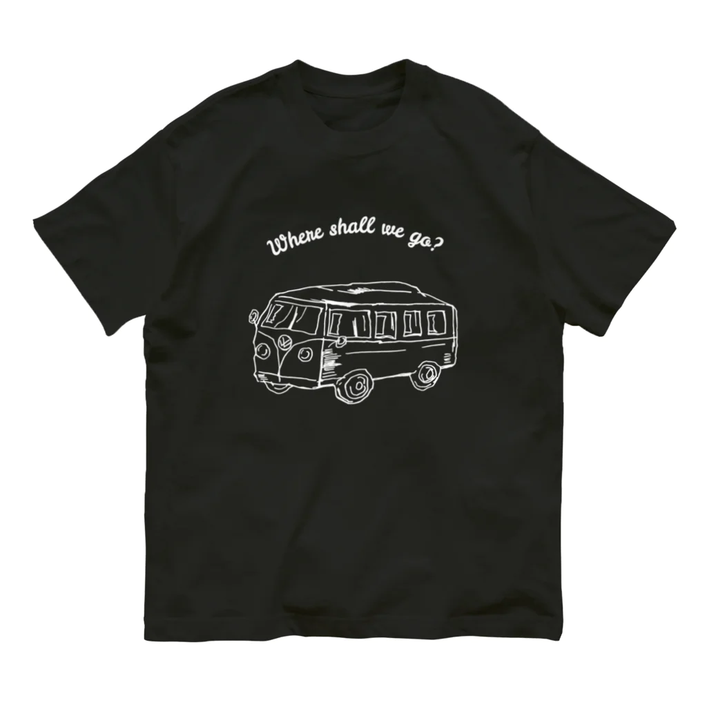 ブルーカメラのシンプルTシャツ屋のワーゲンバスでどこ行く？Tシャツ Organic Cotton T-Shirt