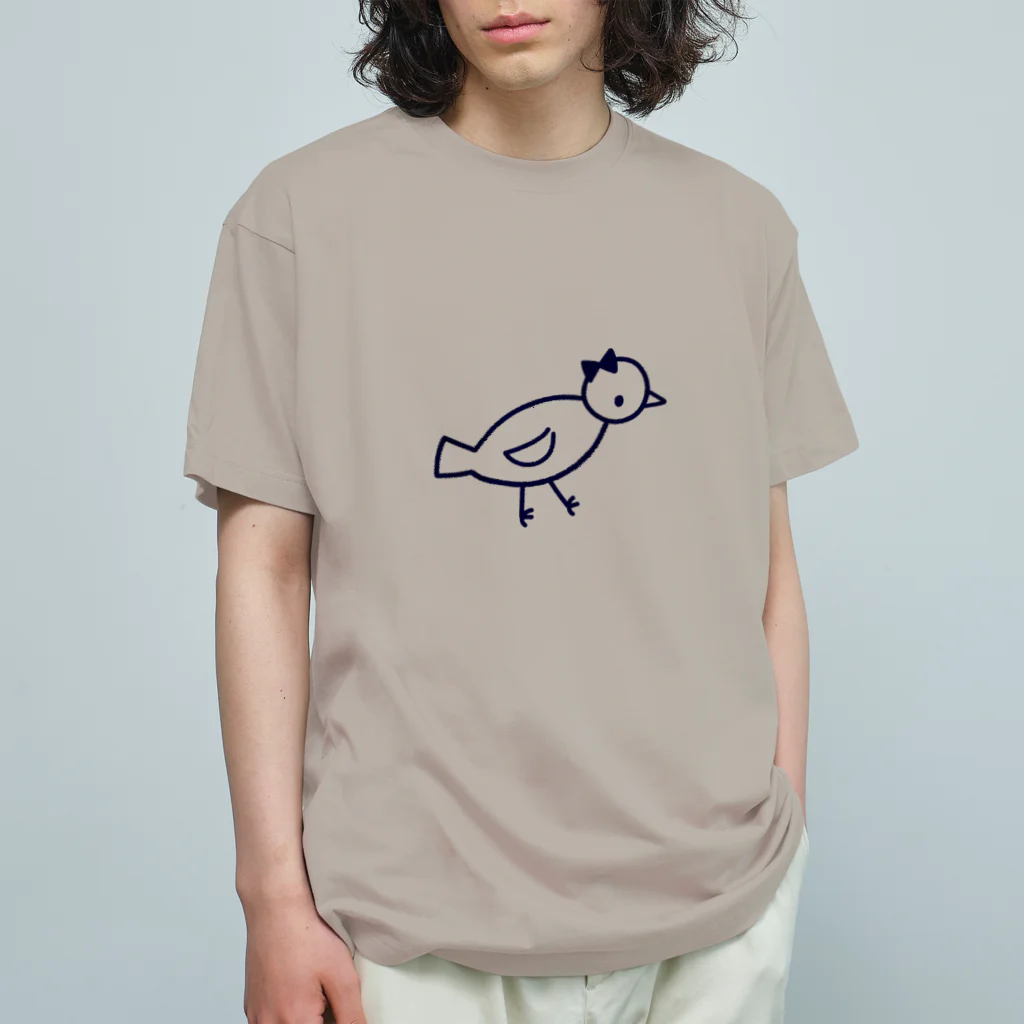 Futakawa Mayuのグッズショップのとり 紺 Organic Cotton T-Shirt