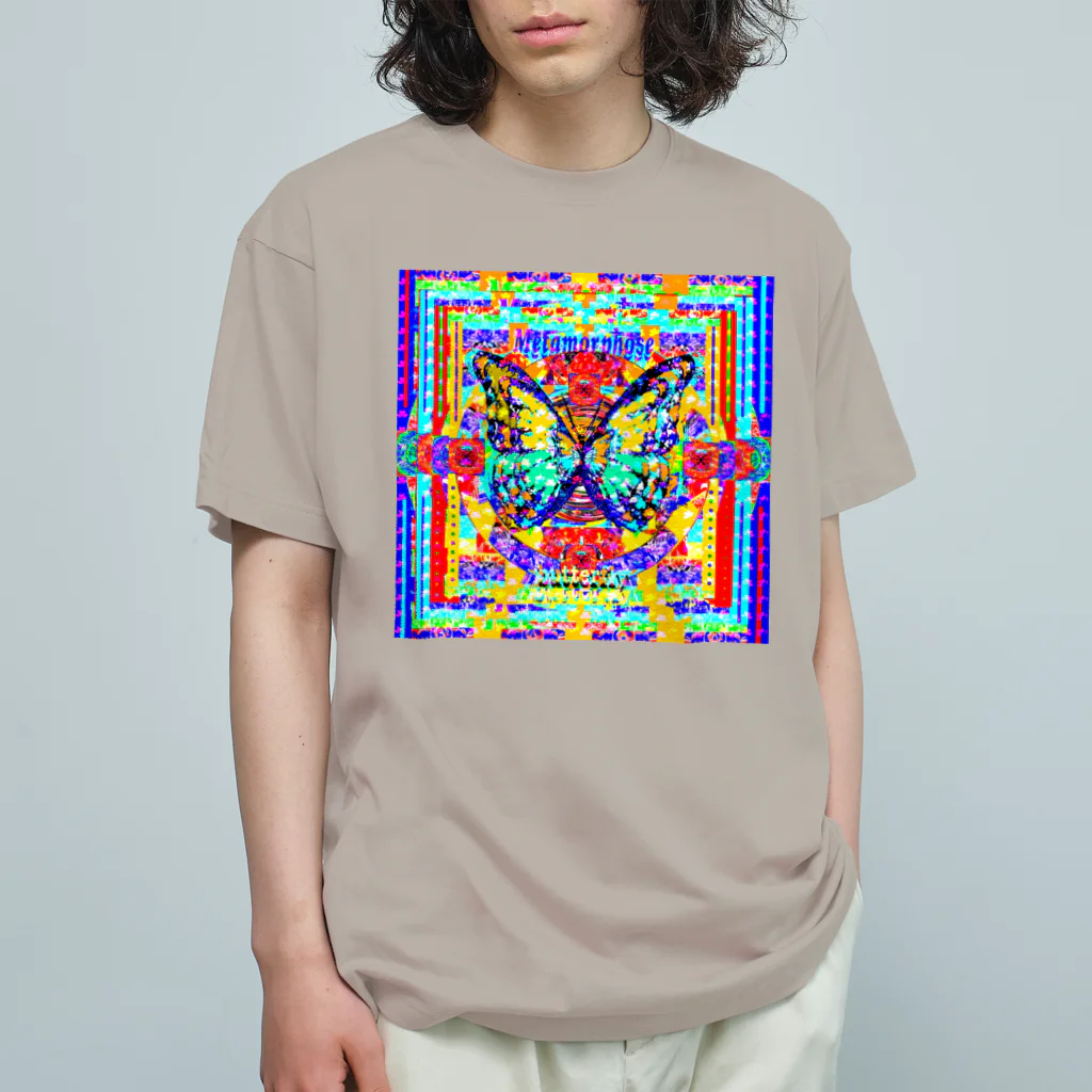 ✨🌈✨ユラクラカン🇯🇵 ✨🌈✨の✨🌈  変革の蝶　✨🌈 オーガニックコットンTシャツ