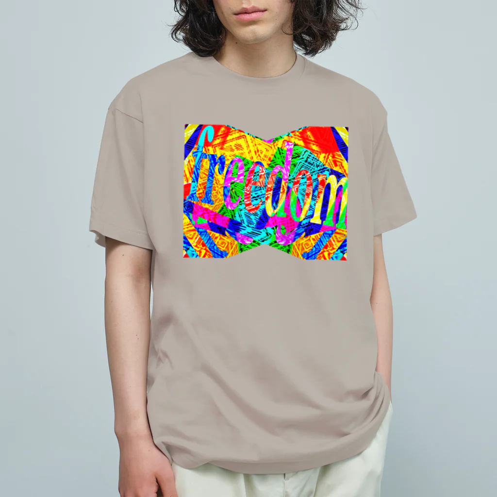 ✨🌈✨ユラクラカン🇯🇵 ✨🌈✨のフリーダム！freedom！ オーガニックコットンTシャツ