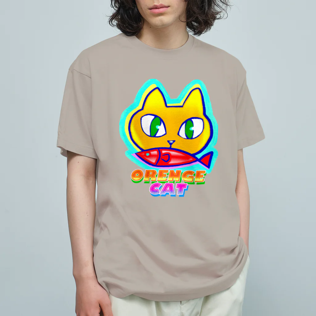 ✨🌈✨ユラクラカン🇯🇵 ✨🌈✨の🍊🐈 オレンジキャット🍊🐈　ライト Organic Cotton T-Shirt